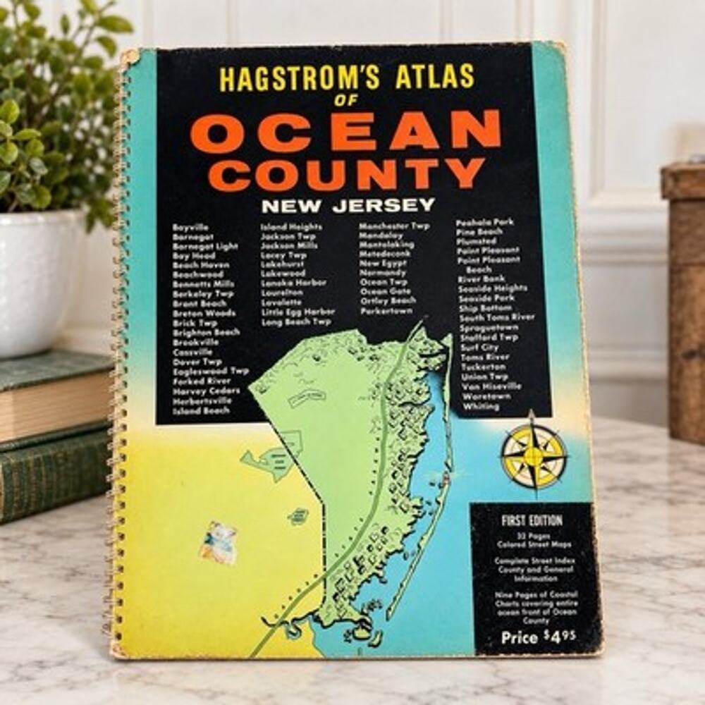 1963 Hagstrom’s Atlas Ocean County NJ First Edition Vintage Maps No 2235A